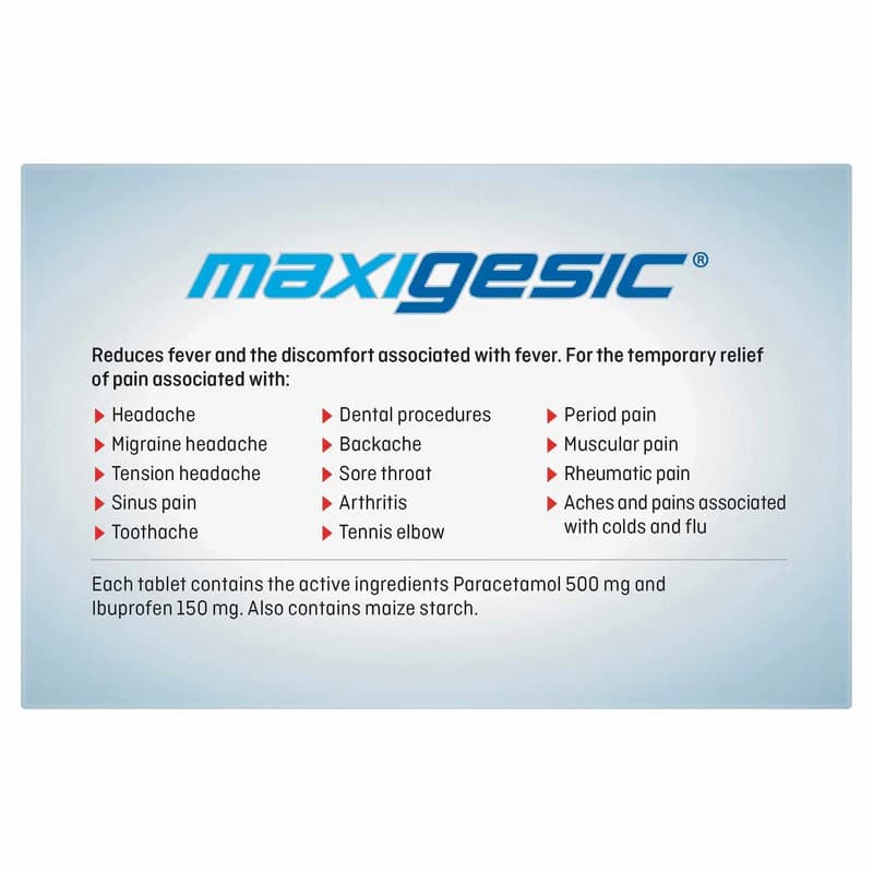 Maxigesic Pain Relief Tablets 100s