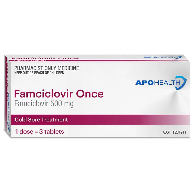 APOHEALTH Famciclovir Once 500mg Tablets 3s (Pharmacist Only Medicine)