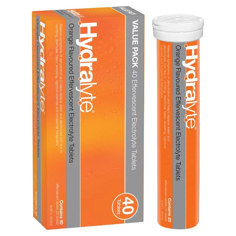 Hydralyte Effervescent Tablets Orange 40s