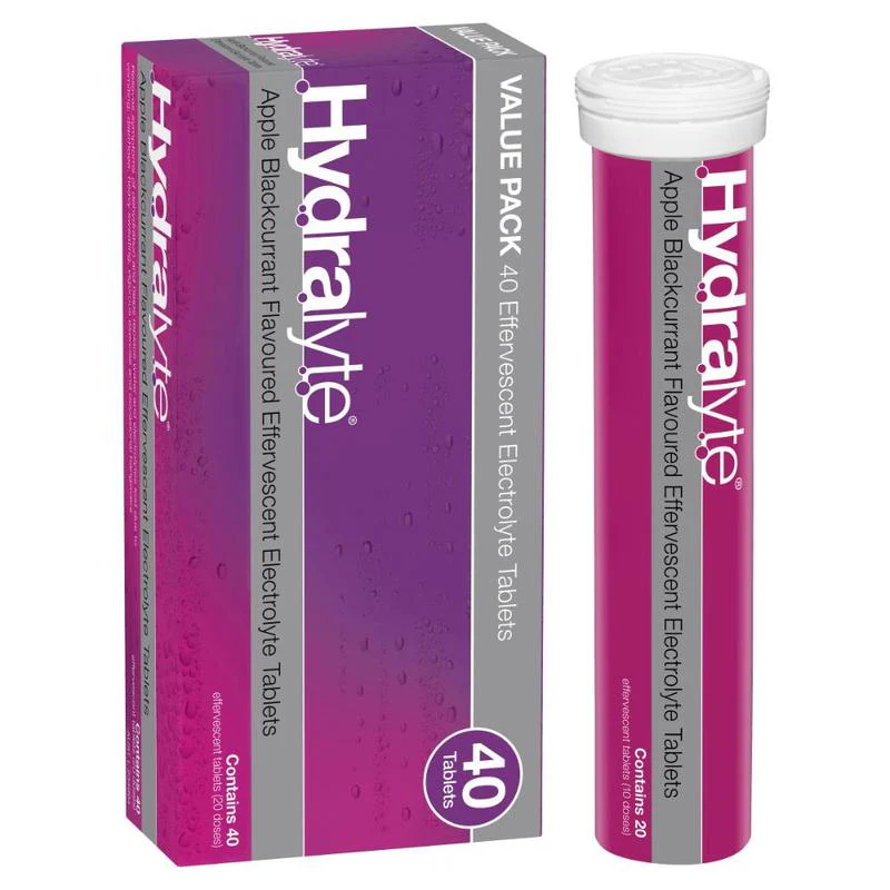 Hydralyte Effervescent Tablets Apple Blackcurrant 40s