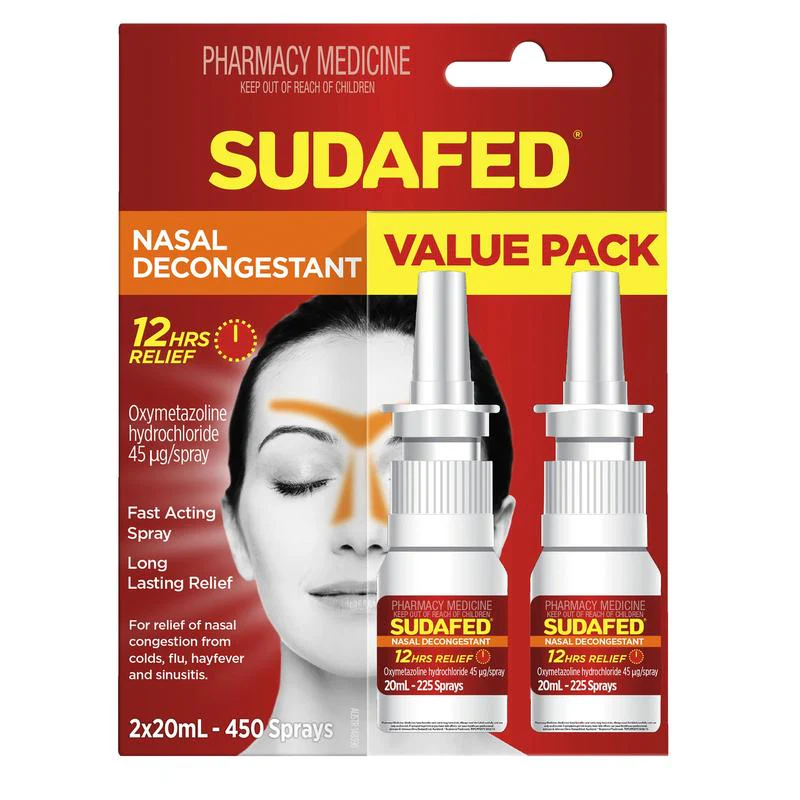 Sudafed Nasal Decongestant Spray 20mL 2pk